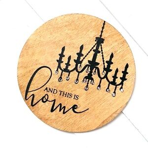 Wooden Magnet Sign with Chandelier Design